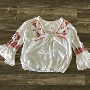 Embroidered Free People top